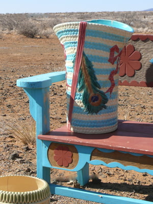 restored Majolica vase