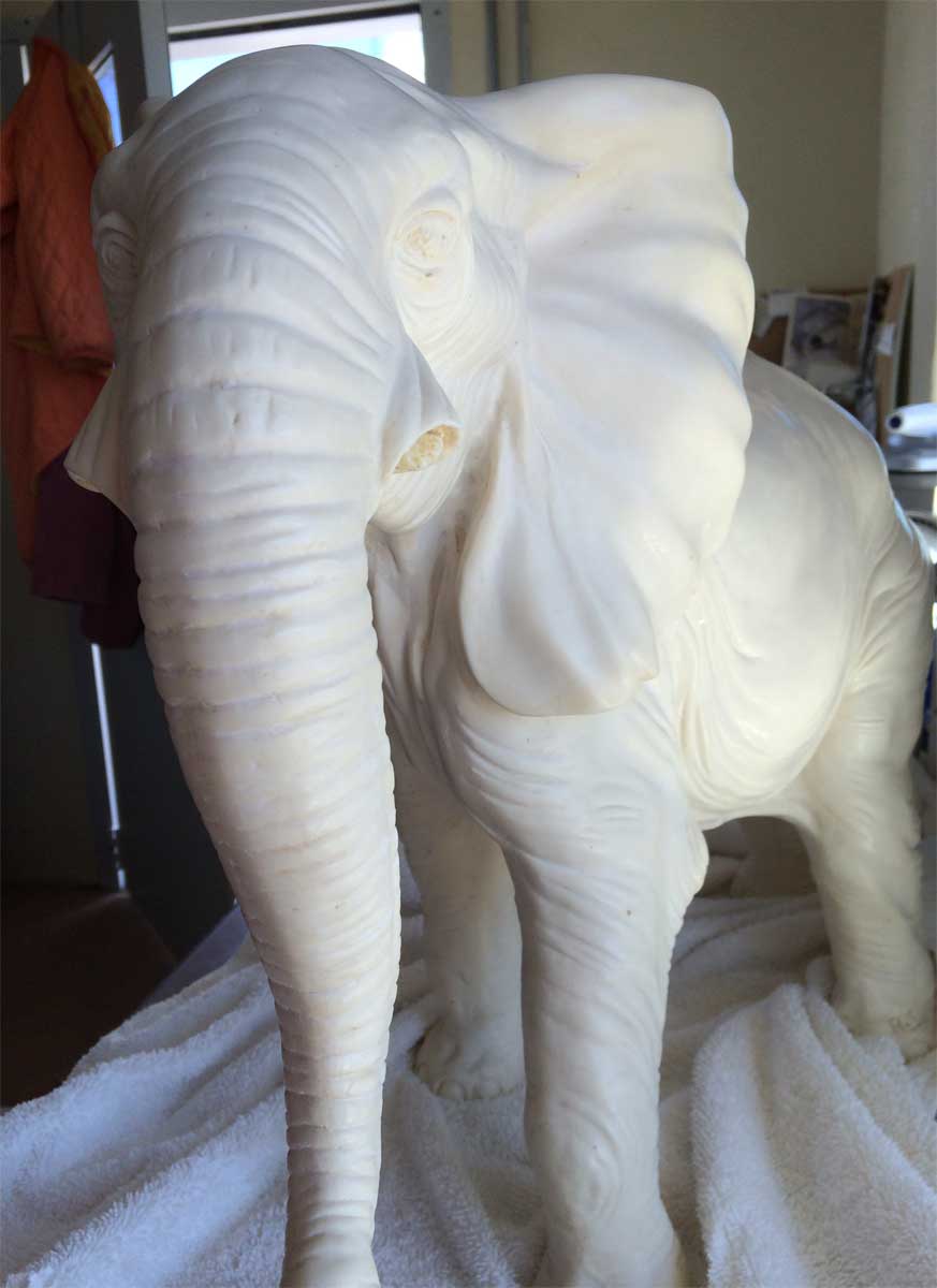 alabaster elephant in need of repair