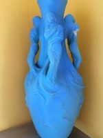 large, gorgeous Van Briggle vase before restoration